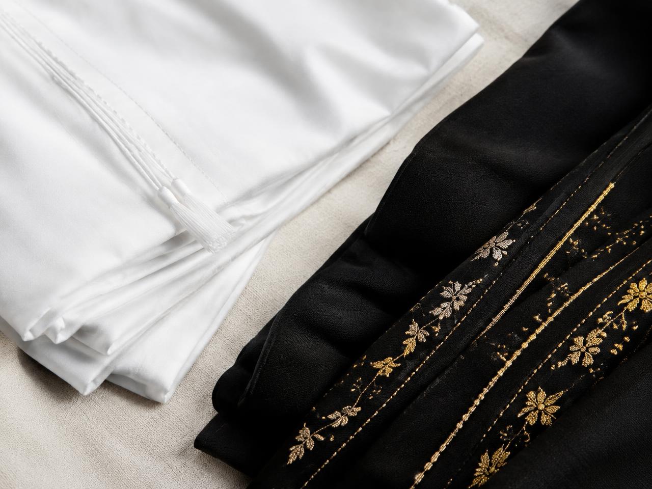 Couture fabrics and embroidered silk